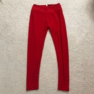 Solid Red LuLaRoe One Size Leggings